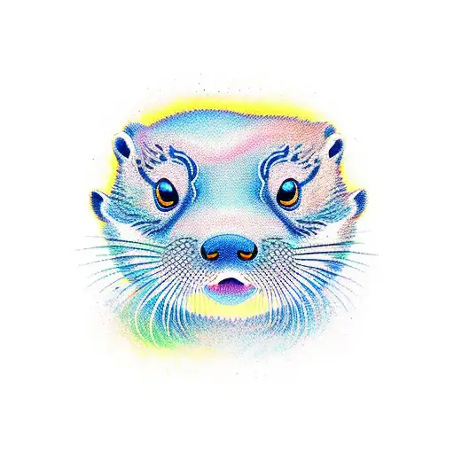 Asian small clawned otter tattoo design idea