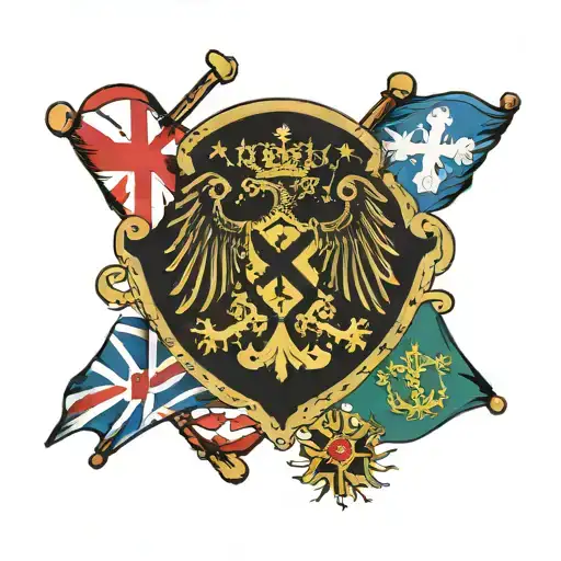 5 parts of flags Germany England Canada Scotland Australia  tattoo design idea