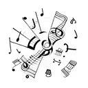 A minimalist tattoo of a boxing ring with musical notes floating above it tattoo design idea