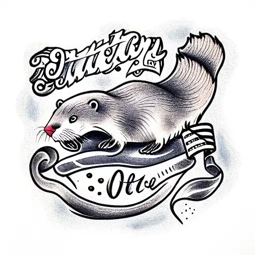 otter tattoo design idea