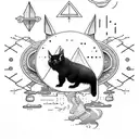 "The Alchemist" book cover tattoo design idea