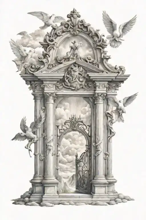 Heaven gates tattoo design idea