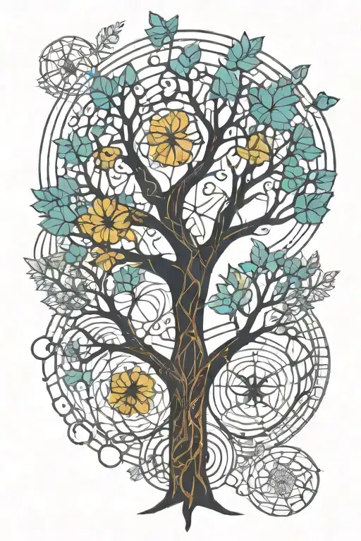 tree of life, firefly, organ donor symbol intertwined tattoo design idea