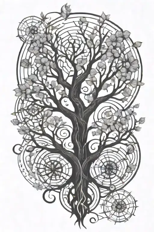 tree of life, firefly, organ donor symbol intertwined tattoo design idea