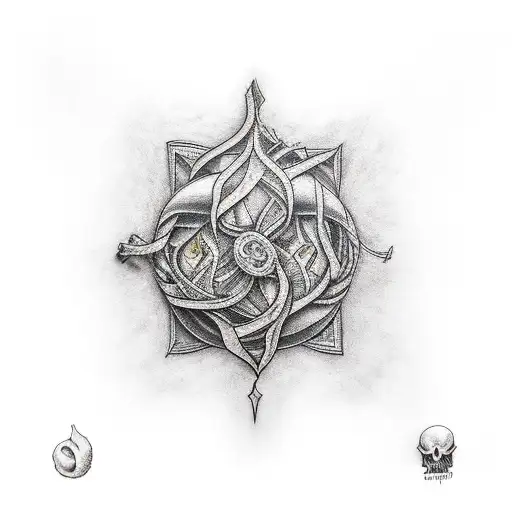 eris holding a match tattoo design idea