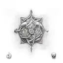 eris holding a match tattoo design idea