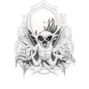 eris holding a match tattoo design idea