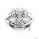 eris holding a match tattoo design idea