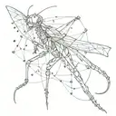 mantis ahead red star tattoo design idea