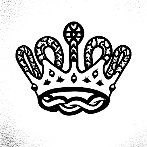 King's Crown with snakes tattoo design idea