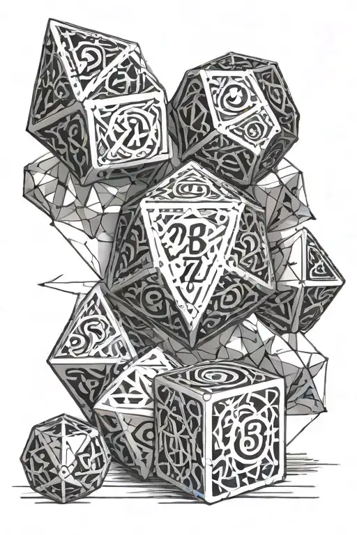 DND dice set tattoo design idea