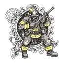 firefighter tattoo design idea