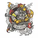 firefighter tattoo design idea