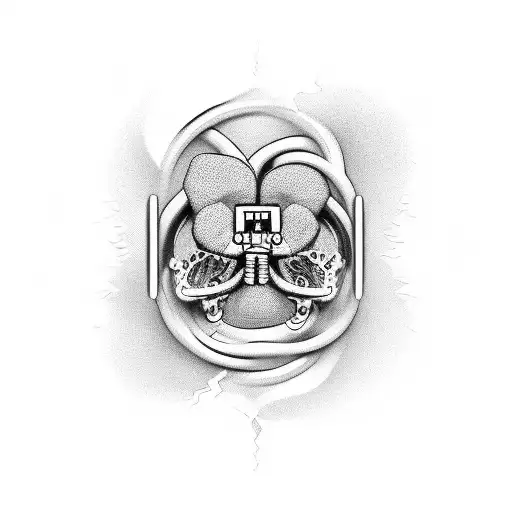 A detailed radiologist symbol intertwined with a heartbeat line, creating a unique and meaningful design tattoo design idea