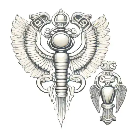 scarab and ankh tattoo design idea