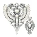 scarab and ankh tattoo design idea