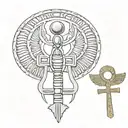 scarab and ankh tattoo design idea