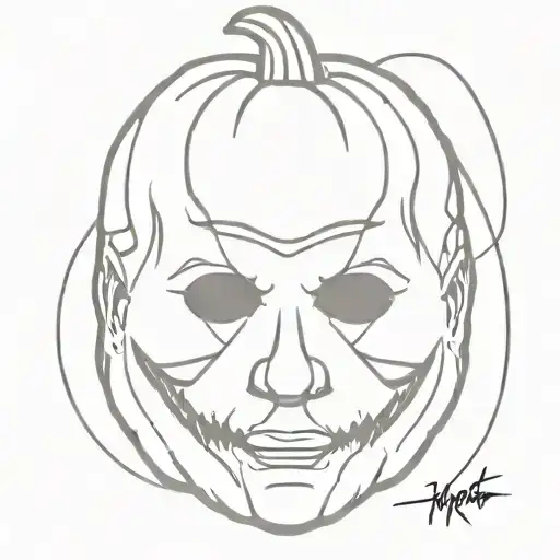 michael myers pumpkin tattoo design idea