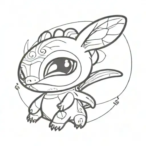 Reuben in lilo and stich tattoo design idea