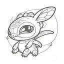 Reuben in lilo and stich tattoo design idea