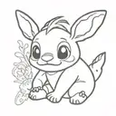 Reuben in lilo and stich tattoo design idea