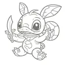 Reuben in lilo and stich tattoo design idea