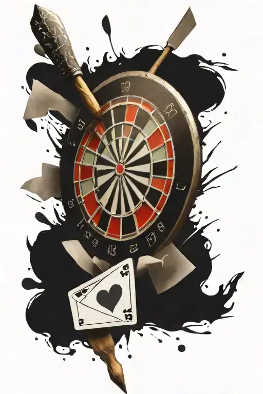 DART BOARD WITH ACE CARD tattoo design idea