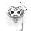 Microphone intertwined with lewd anime elements tattoo design idea