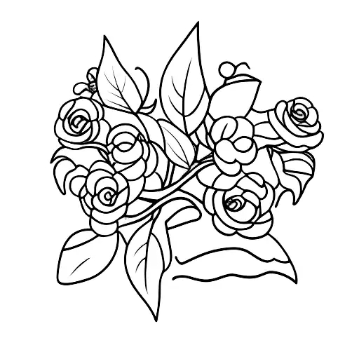 blueberry branch tattoo design idea