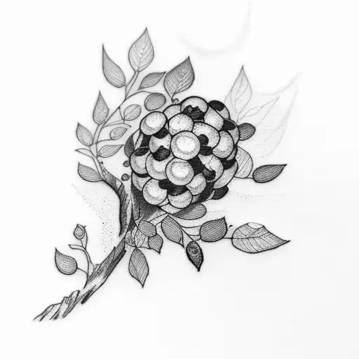 blueberry branch tattoo design idea