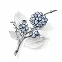 blueberry branch tattoo design idea