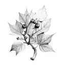 blueberry branch tattoo design idea