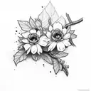 blueberry branch tattoo design idea