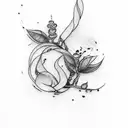 blueberry branch tattoo design idea