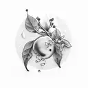 blueberry branch tattoo design idea