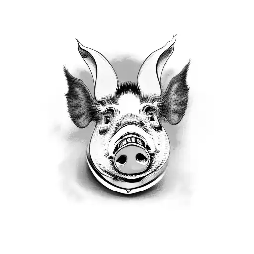 Pig  tattoo design idea