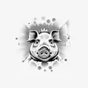 Pig  tattoo design idea