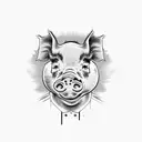 Pig  tattoo design idea