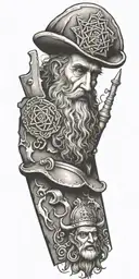 hammer rabbi tattoo design idea