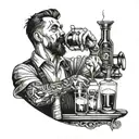 bartender tattoo design idea