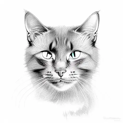 black cat stretching green eyed tattoo design idea