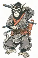 Monkey Samurai tattoo design idea