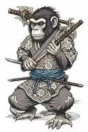 Monkey Samurai tattoo design idea