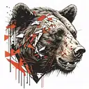 bear head from side profile tattoo design idea