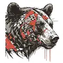 bear head from side profile tattoo design idea