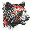 bear head from side profile tattoo design idea