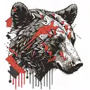 bear head from side profile tattoo design idea