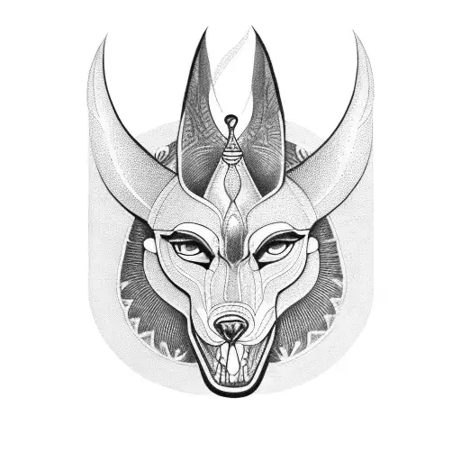 Anubis con alas tattoo design idea