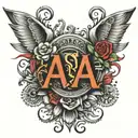 AAA text tattoo tattoo design idea