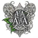 AAA text tattoo tattoo design idea